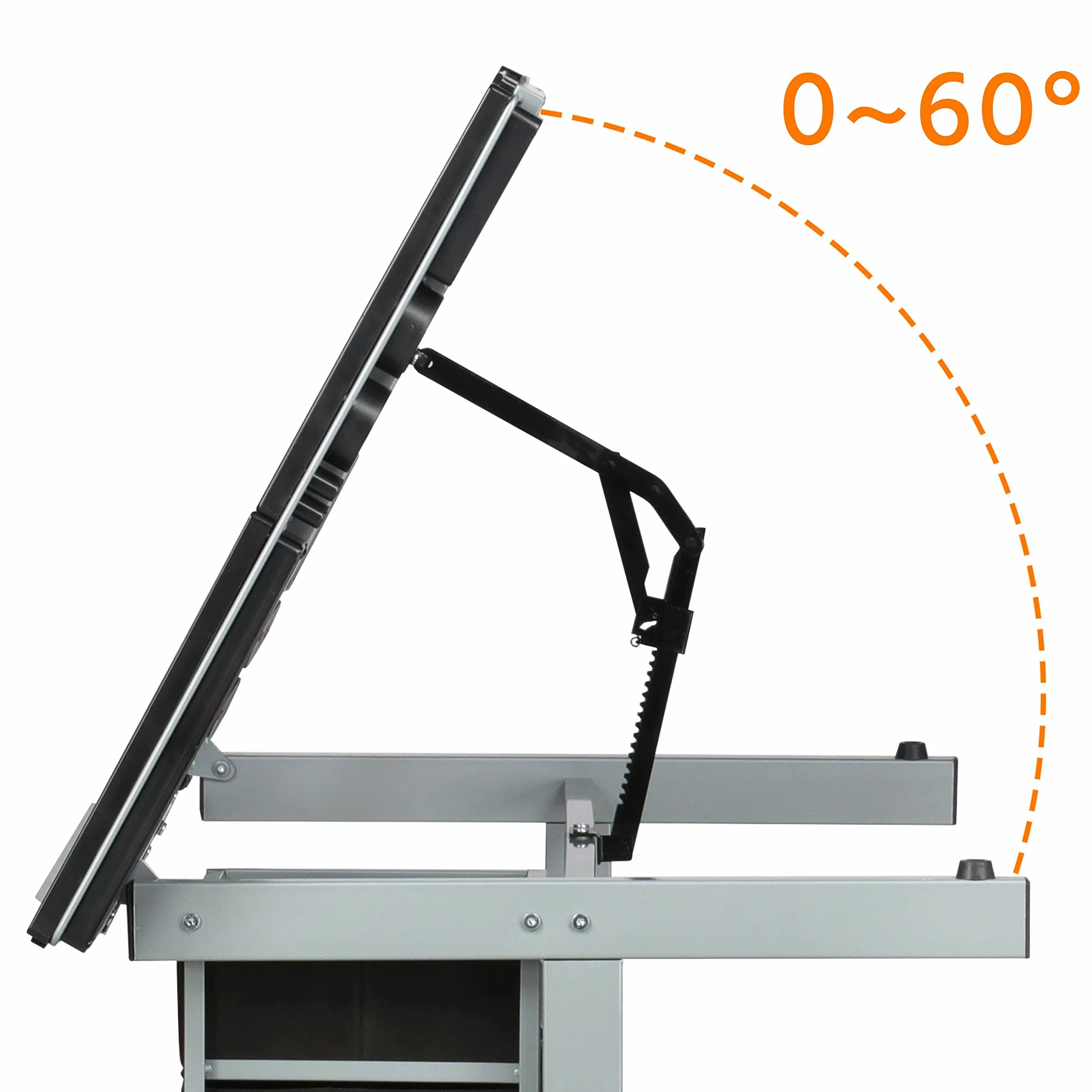 Yaheetech Tavolo da Disegno Inclinabile Scrivania con Piano in Vetro Regolabile Struttura in Acciaio Mobile Studio con Cassetti a Doppio Uso per Arte Pittura Design Lavoro Altezza Regolabile