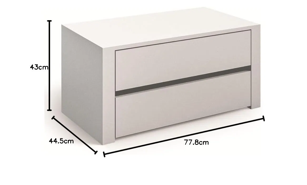 Indomita Cassettiera Interna per Armadio 2 cassetti Colore Bianco 77,8x44,5x43H Alice778