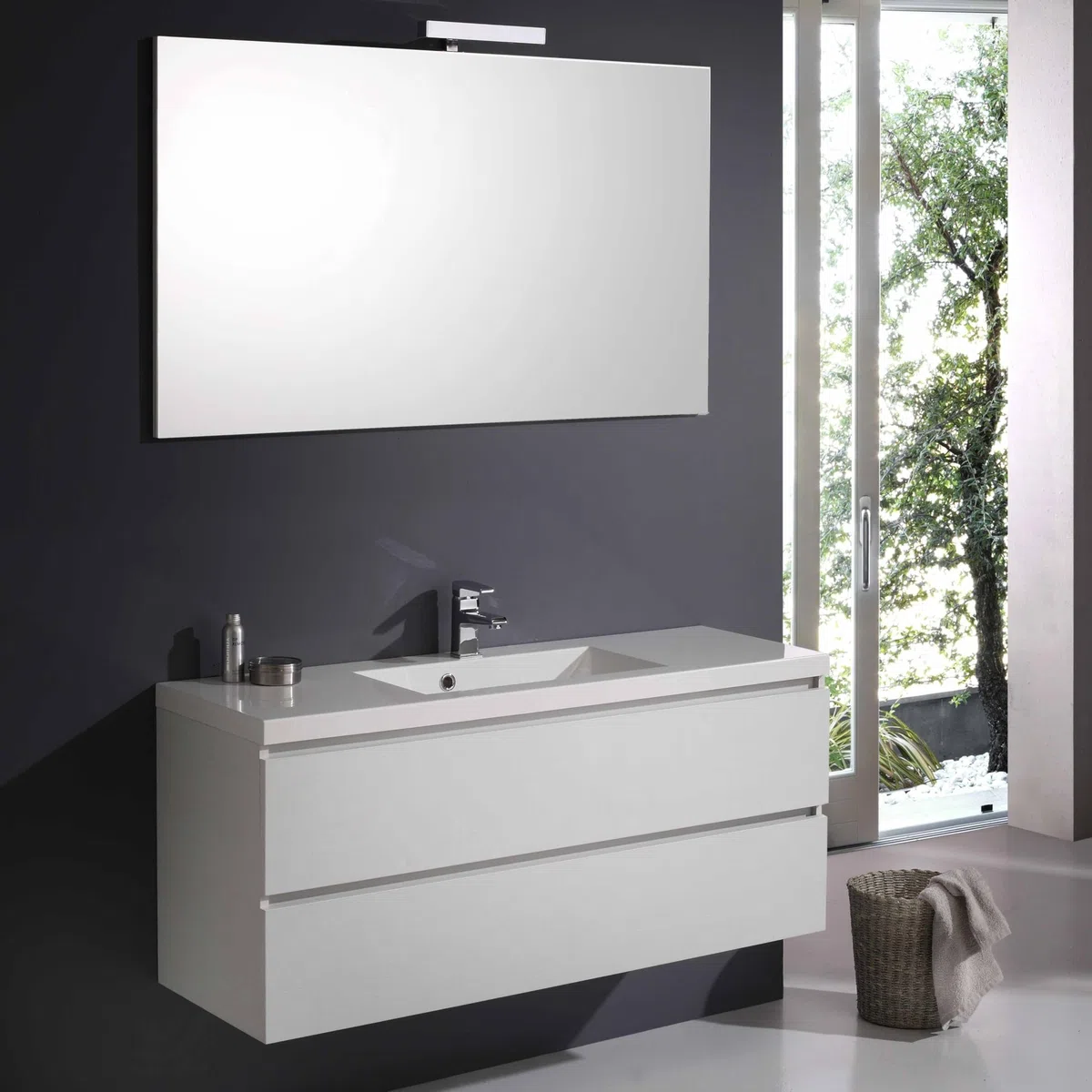 Kiamami Valentina - Mobile Bagno Con Cassetti 120 Cm In Bianco Foresta | Manhattan