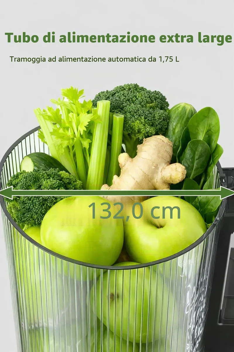 ACOQOOS Estrattore Frutta e Verdura, 132 mm Bocca Extra-Larga, Capacità 1,8 L, Motore da 280 W, BPA Free, Facile da Smontare e Pulire, Nero