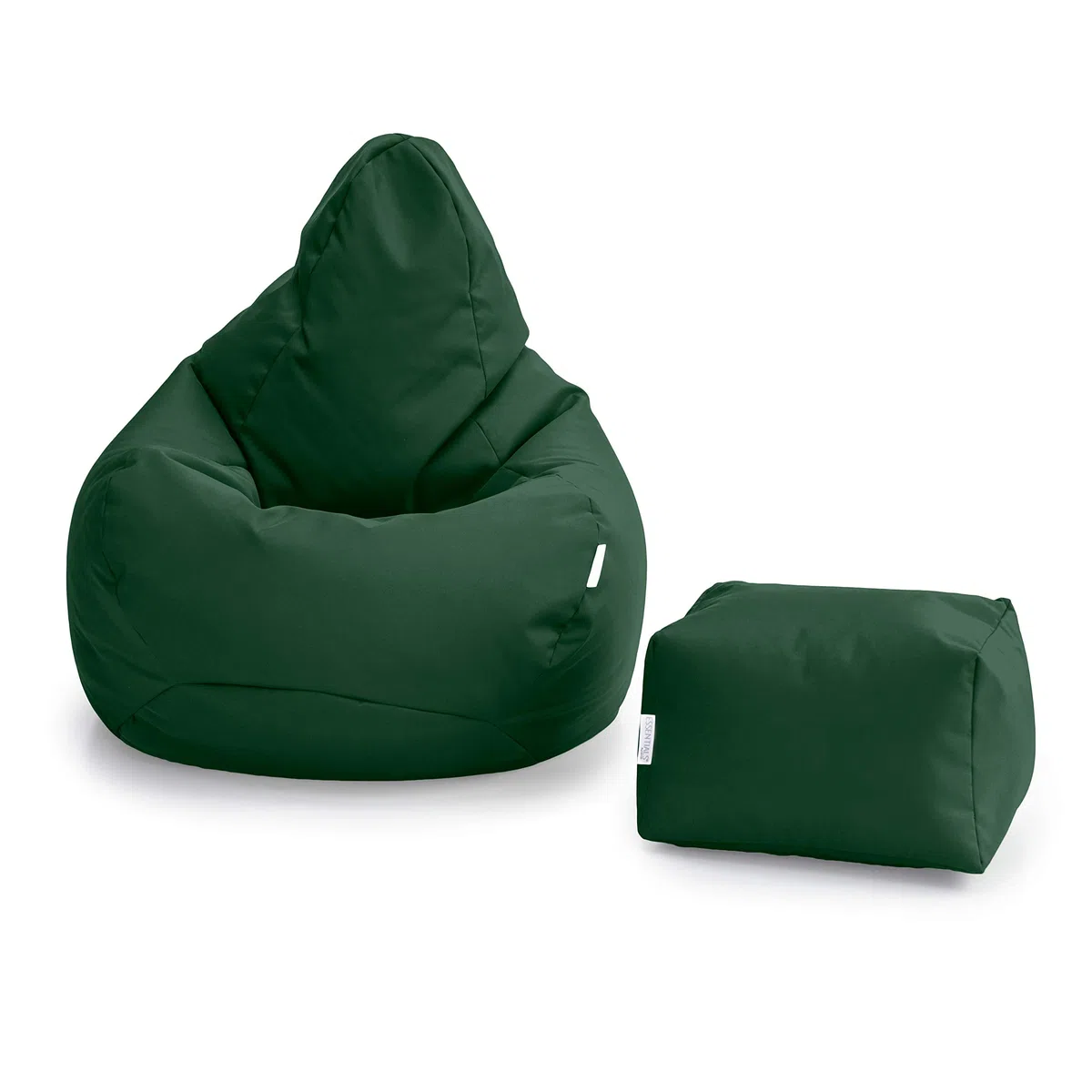 Loft 25 Sedia Gaming Bean Bag per Adulti | Seduta A Sacco per Esterni e Interni | Resistente all'Acqua Pouf | Puff Poltrona Sacco con Schienale (Bean Bag + Poggiapiedi, Verde)