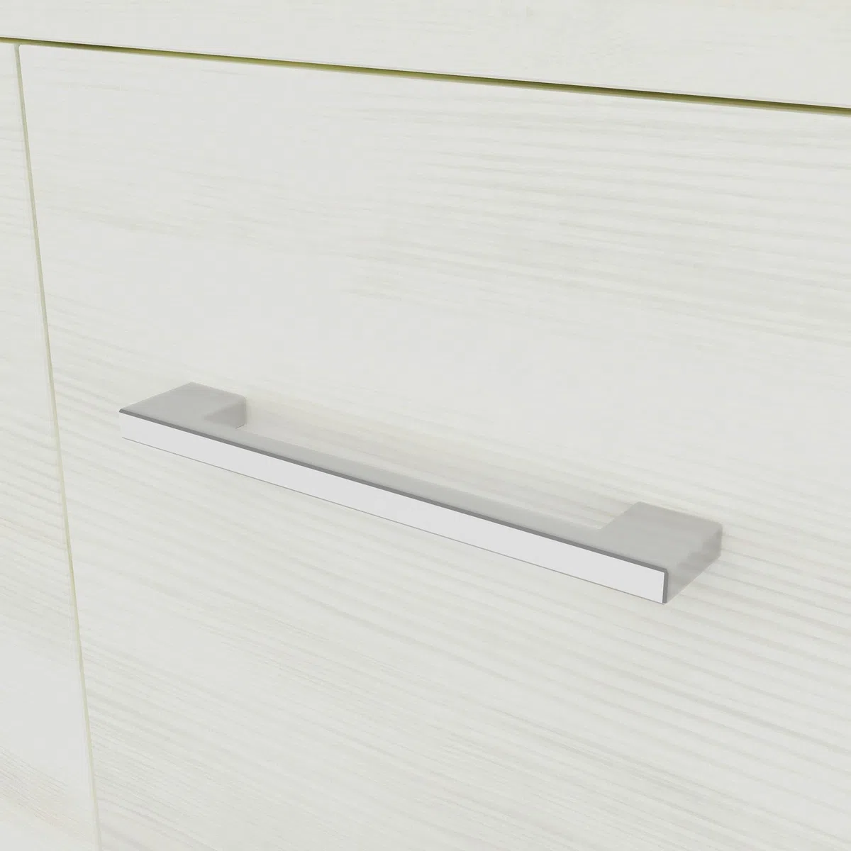 Kiamami Valentina - Mobile bagno a terra 55cm rovere bianco, lavabo e specchio 52x69 Rimini