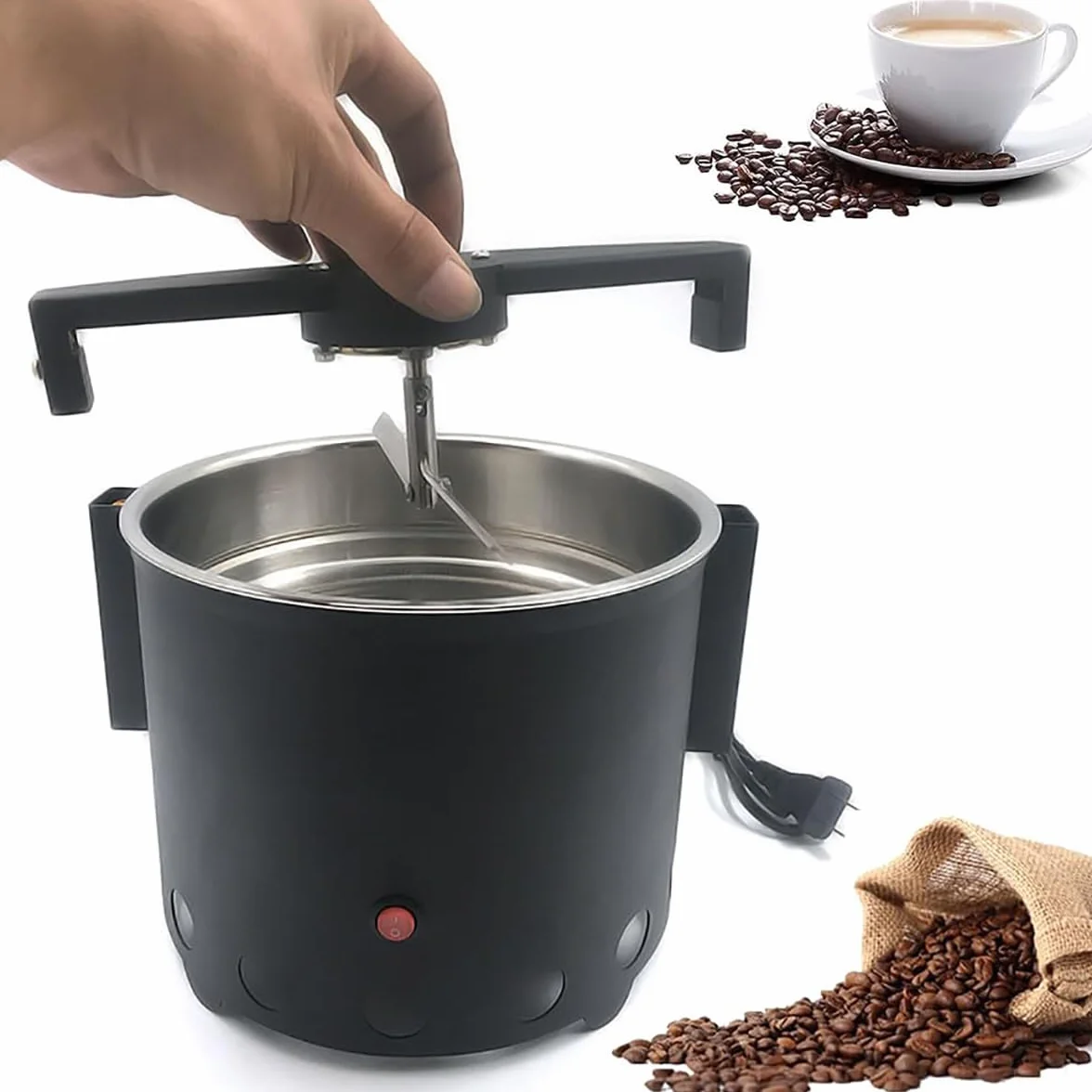 Raffreddatore Elettrico per Chicchi di caffè 5000 Giri/min, Macchina per Il Raffreddamento della torrefazione di Chicchi di caffè da 1,1 libbre, Filtro a Doppio Strato con Rete, capacità 600 g