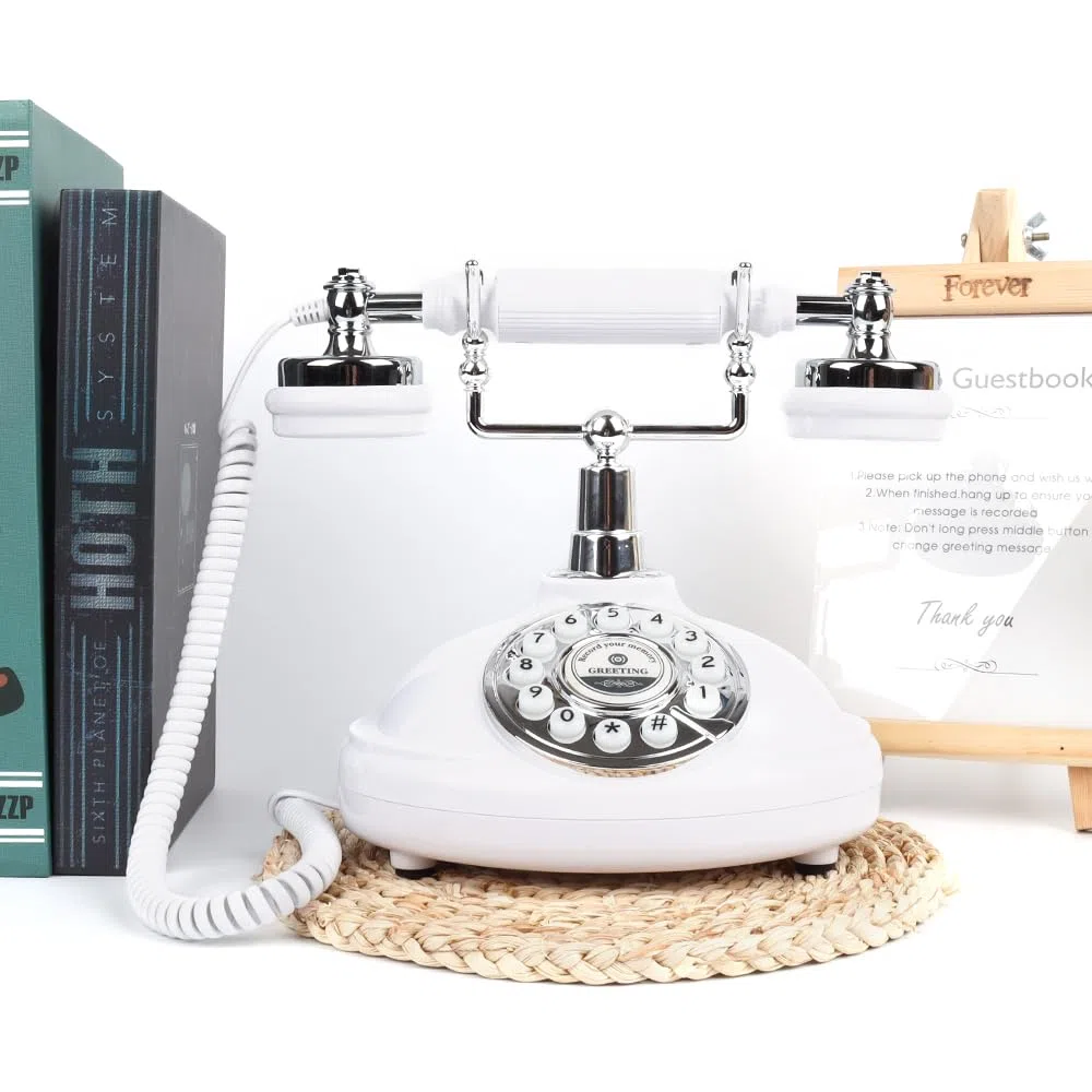 Libro degli ospiti audio per matrimonio, libro degli ospiti retrò, libro degli ospiti audio, un modo personale e conveniente per conservare le tue occasioni speciali, per feste (Telefono Bianco)