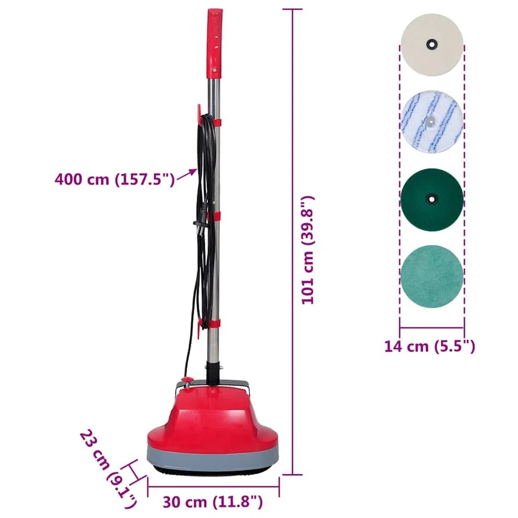 vidaXL Macchina Lavaggio Pulizia 5 in 1 a Doppia Testa Lucidatrice Pavimento
