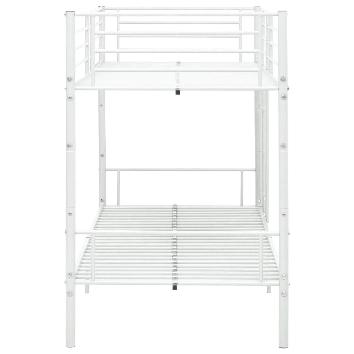IKAYAA Letto a Castello per Adulti Letto a Castello in Metallo con Rete a doghe Letto Singolo 90x200 Inclus Scomponibile in 2 Letti Singoli-Bianco-