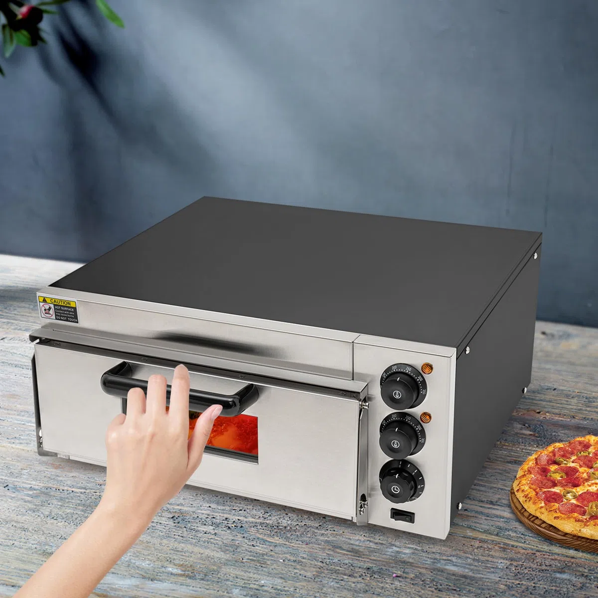 Forno elettrico per pizza per piano di lavoro, 2000 W forno per pizza commerciale,Può essere utilizzato per cuocere pizze, snack, salatini e cibi al forno.