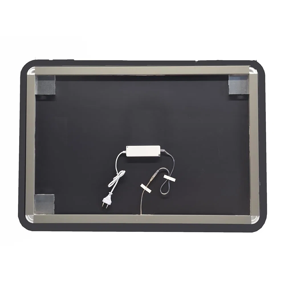 Inbagno Specchio LED 70x80 illuminazione perimetrale e angoli raggiati, a filo lucido con installazione reversibile
