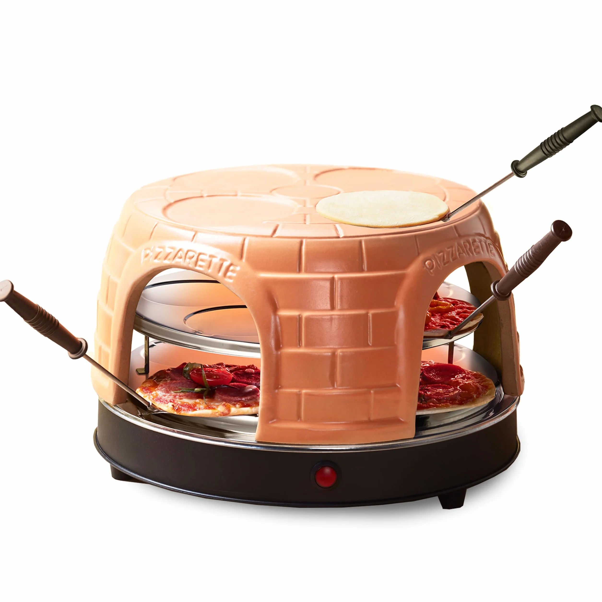 Emerio PIZZARETTE PO-116124.1 - Forno per pizza in terracotta fatta a mano, design brevettato, per mini pizza
