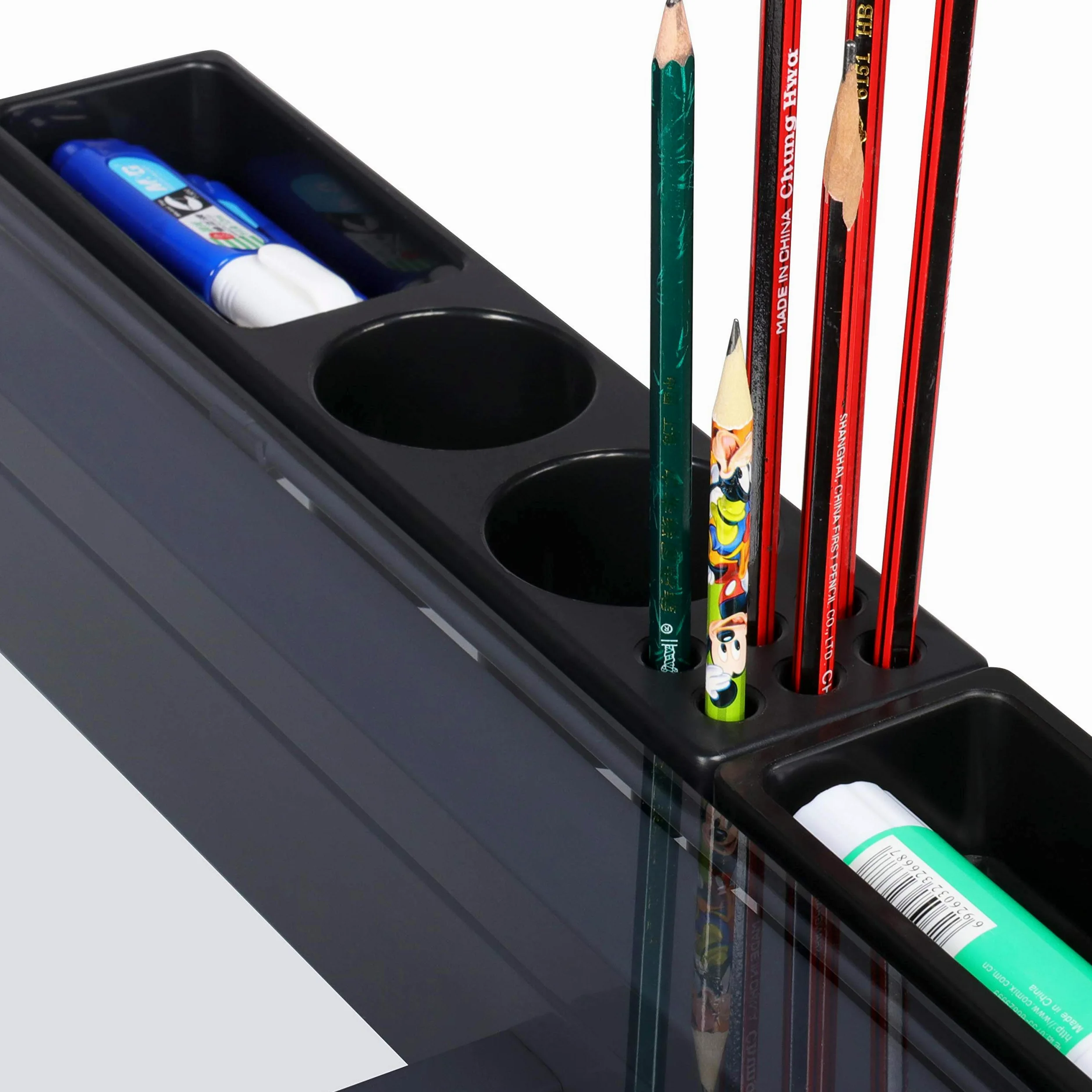 Yaheetech Tavolo da Disegno Inclinabile Scrivania con Piano in Vetro Regolabile Struttura in Acciaio Mobile Studio con Cassetti a Doppio Uso per Arte Pittura Design Lavoro Altezza Regolabile