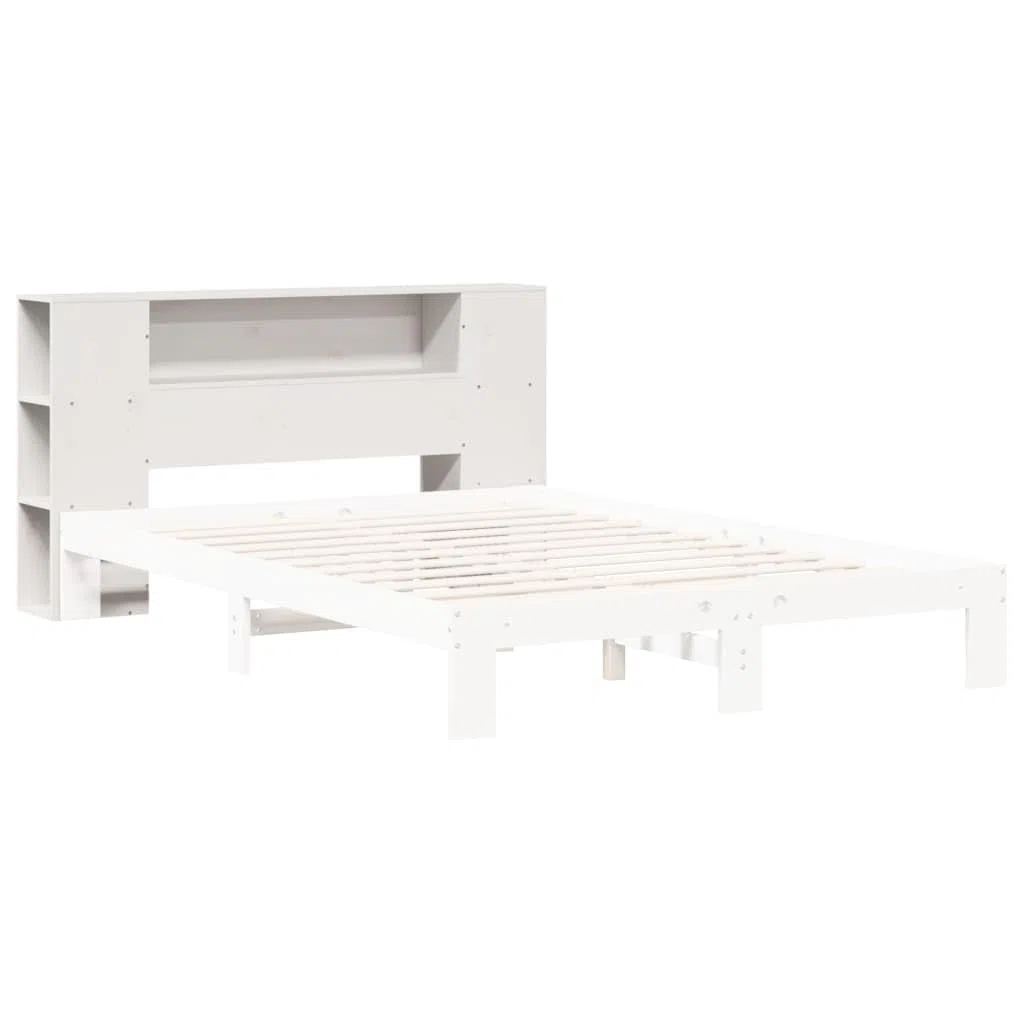 vidaXL Testiera con Ripiani Bianca 160 cm in Legno Massello di Pino, Testata Letto, testiera in Legno massello, testiera con Scomparti