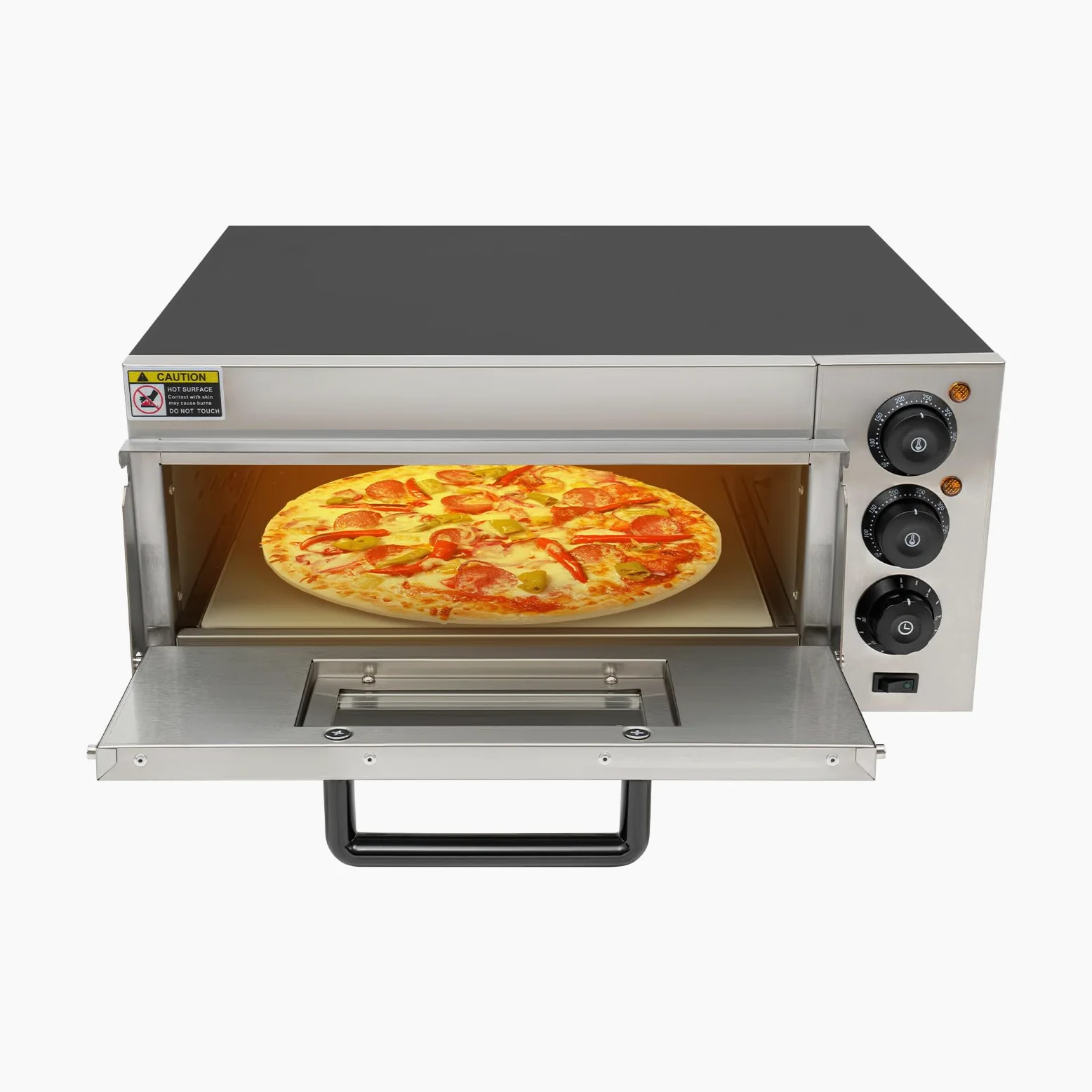 Forno elettrico per pizza per piano di lavoro, 2000 W forno per pizza commerciale,Può essere utilizzato per cuocere pizze, snack, salatini e cibi al forno.