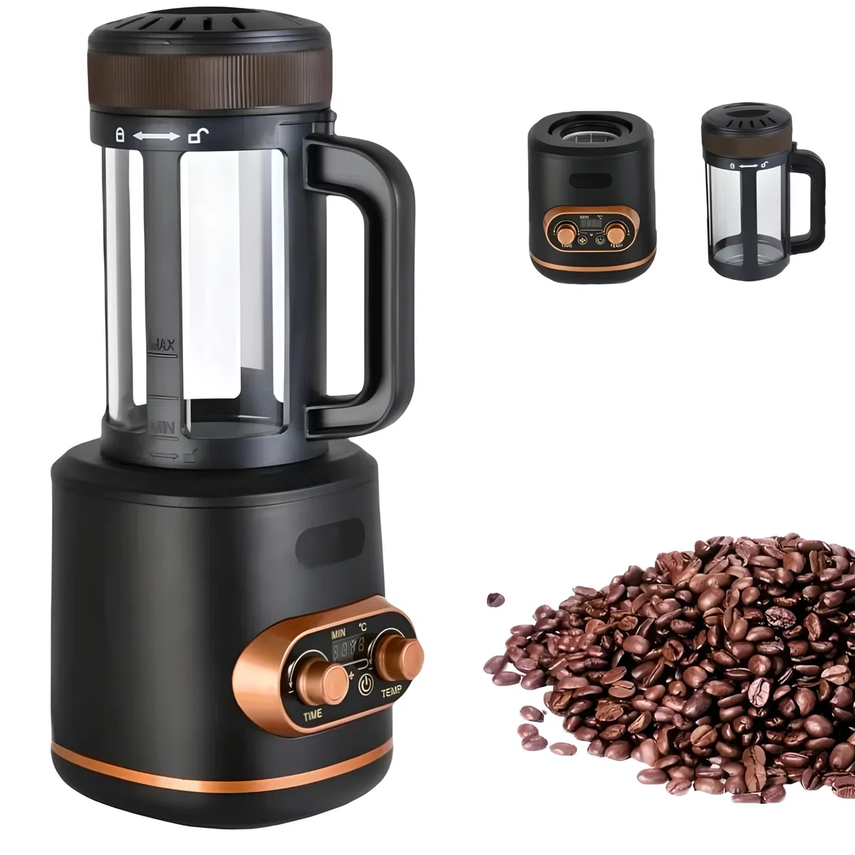 Tostatrice elettrica per caffè, con Regolazione della Temperatura (0-240 ℃) e Timer, tostatrice Automatica per caffè ad Aria, capacità Massima 300 G, per Bar, ristoranti, uffici Domestici