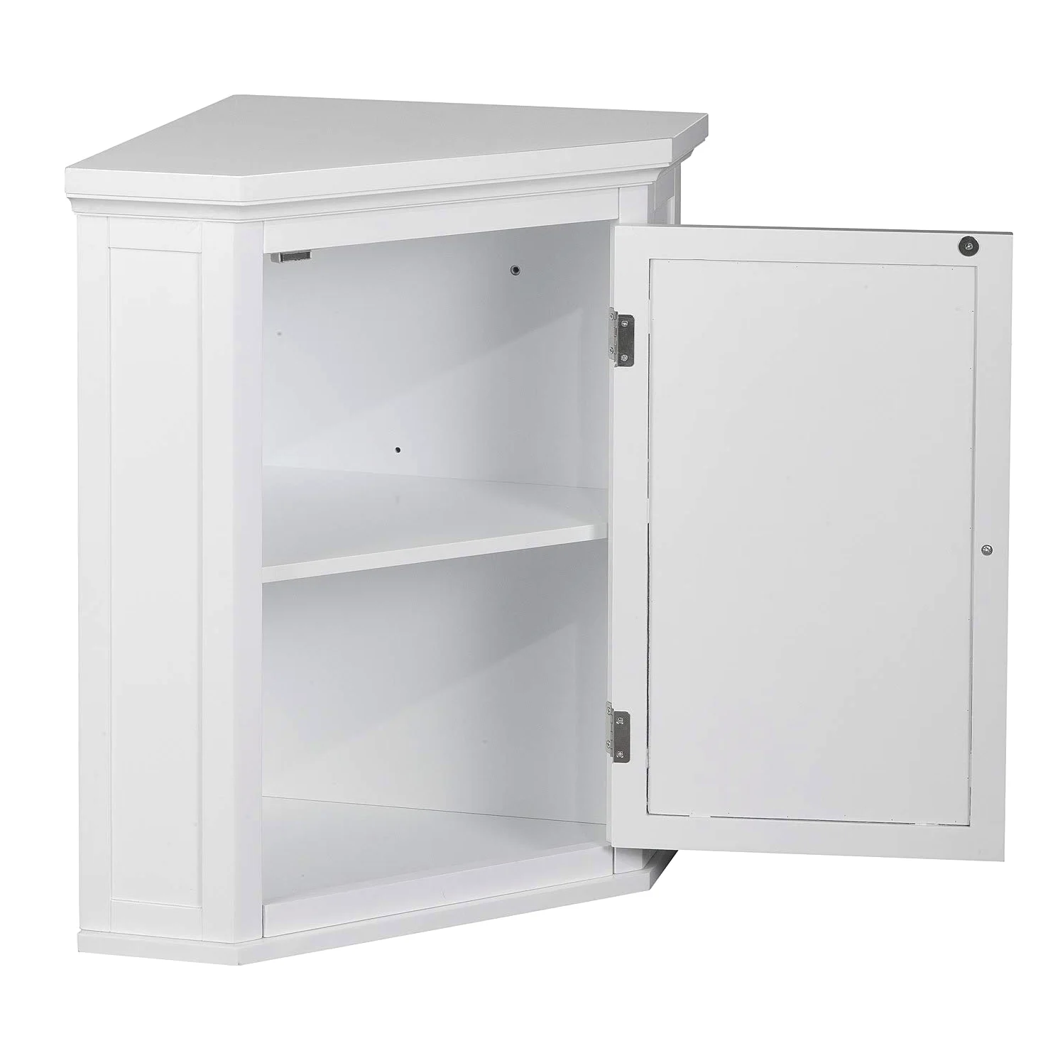 Versanora Armadio a muro in legno ad angolo per bagno, MDF, bianco, 57,15 x 38,1 x 60,96 cm