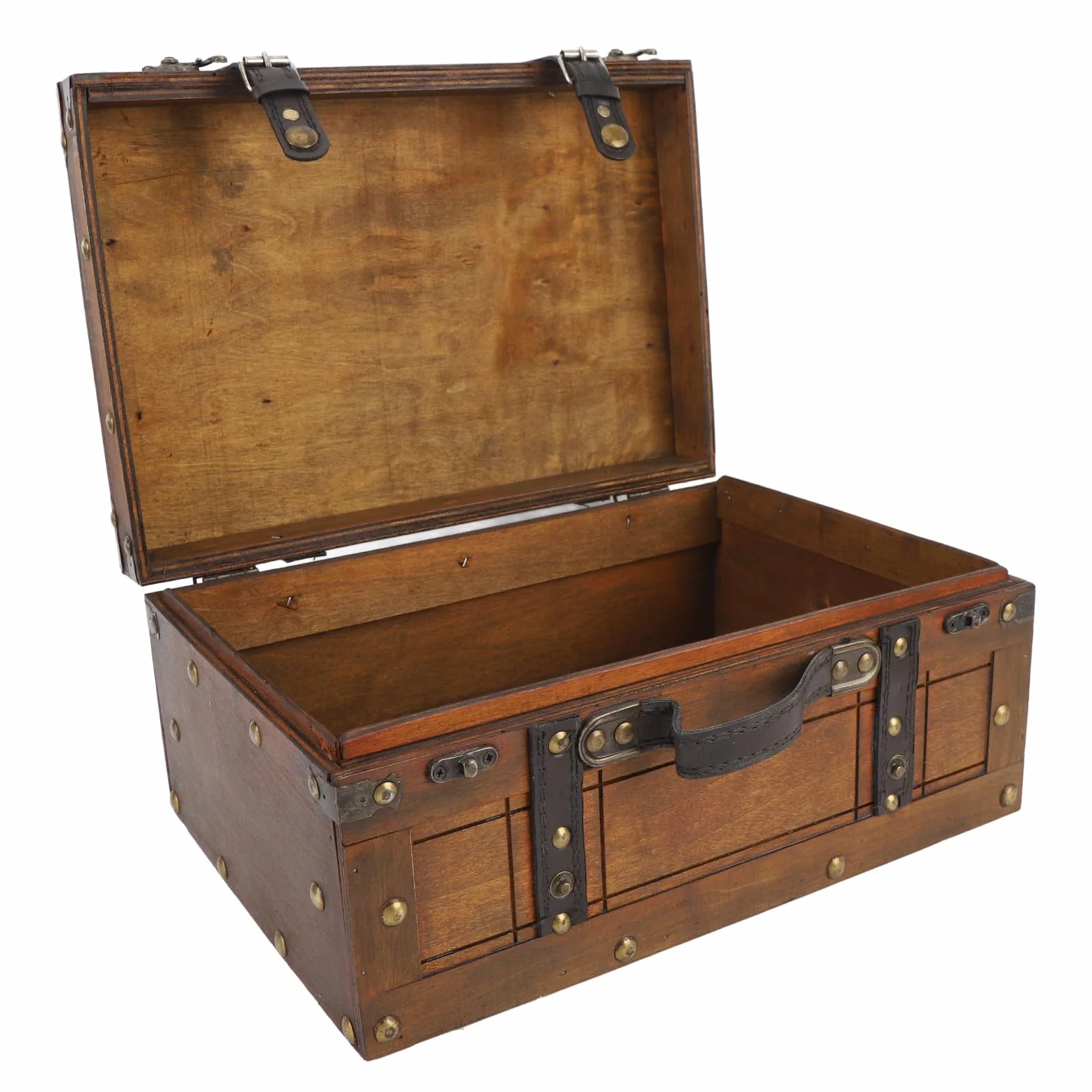 Topiky Baule Antico Decorativo in Legno, Borsa per Vestiti, Giocattoli, Accessori per Foto, Valigie (Grande)Legno