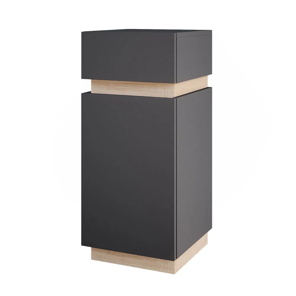 Vicco Mobiletto bagno Gloria, Antracite, 33 x 75.5 cm con anta e cassetto, con apertura per sifone e compatibile con la serie Gloria