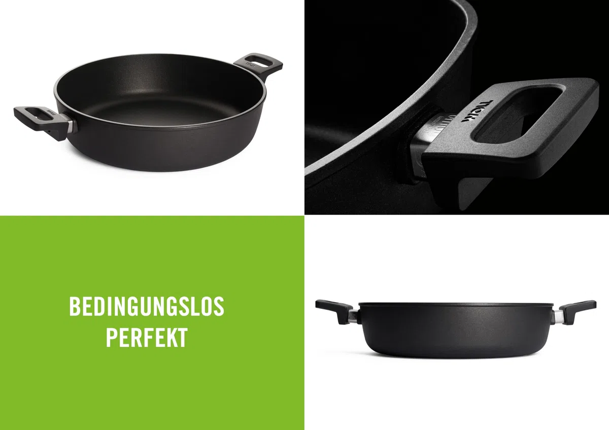 Woll Nowo - Casseruola in titanio, induttiva, diametro 32 cm, altezza 8 cm, 5,5 litri, con 2 manici laterali, adatta a tutti i piani cottura