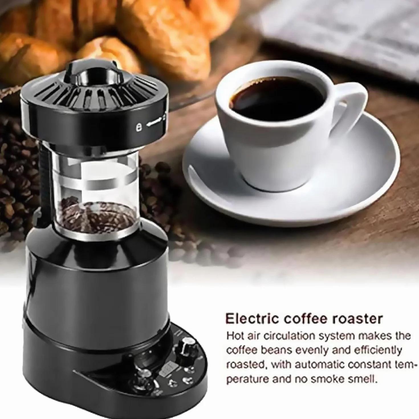 Tostatrice elettrica per Chicchi di caffè, tostatrice Automatica per caffè ad Aria, Regolazione dell'Aria Fredda/Calda, velocità del Vento Regolabile