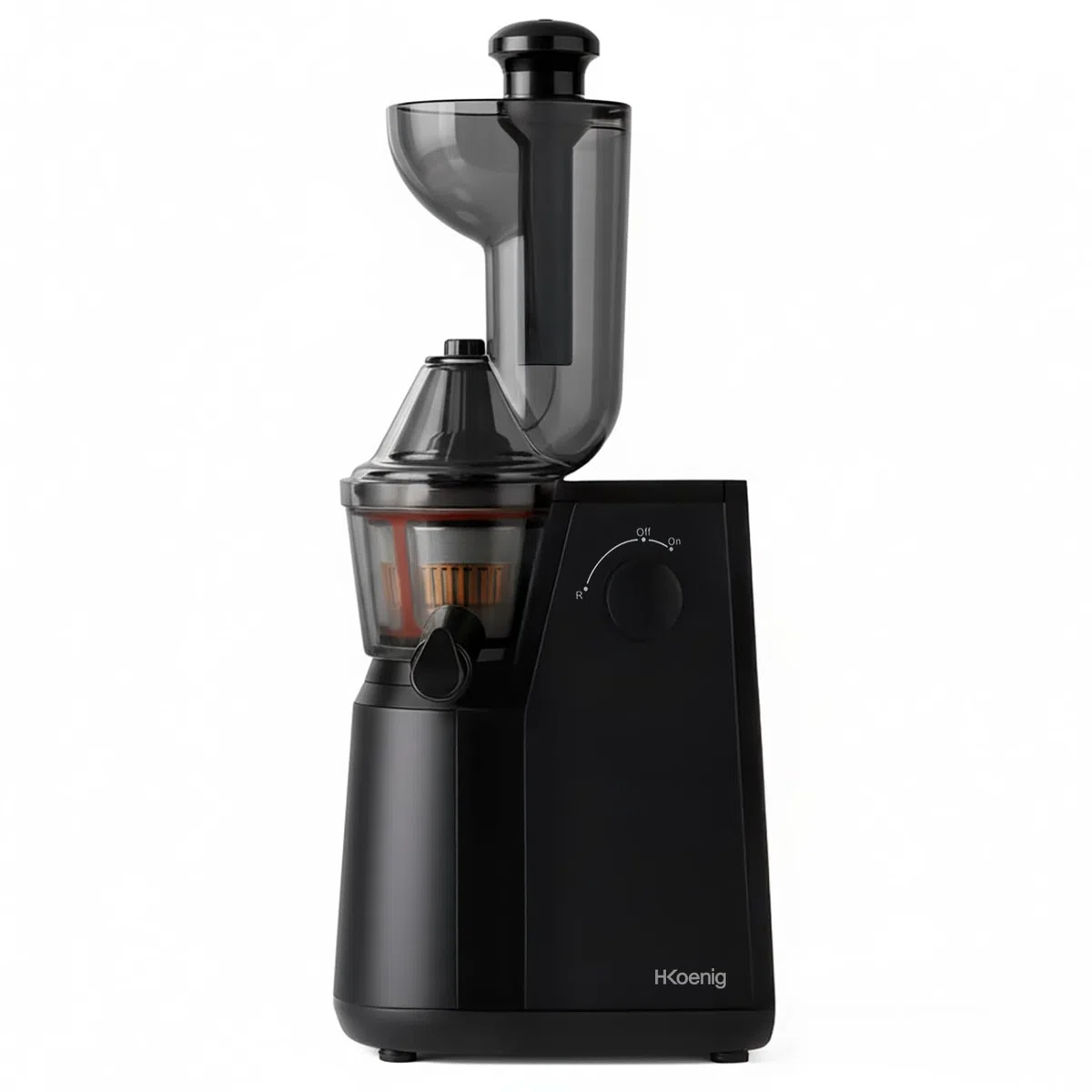 H.Koenig GSX24 Estrattore verticale per frutta e verdura senza BPA - Bocca larga 82 mm - 3 filtri per succhi sottili o spessi e sorbetti - Slow juicer Pressione delicata - 50 giri al min 400 W