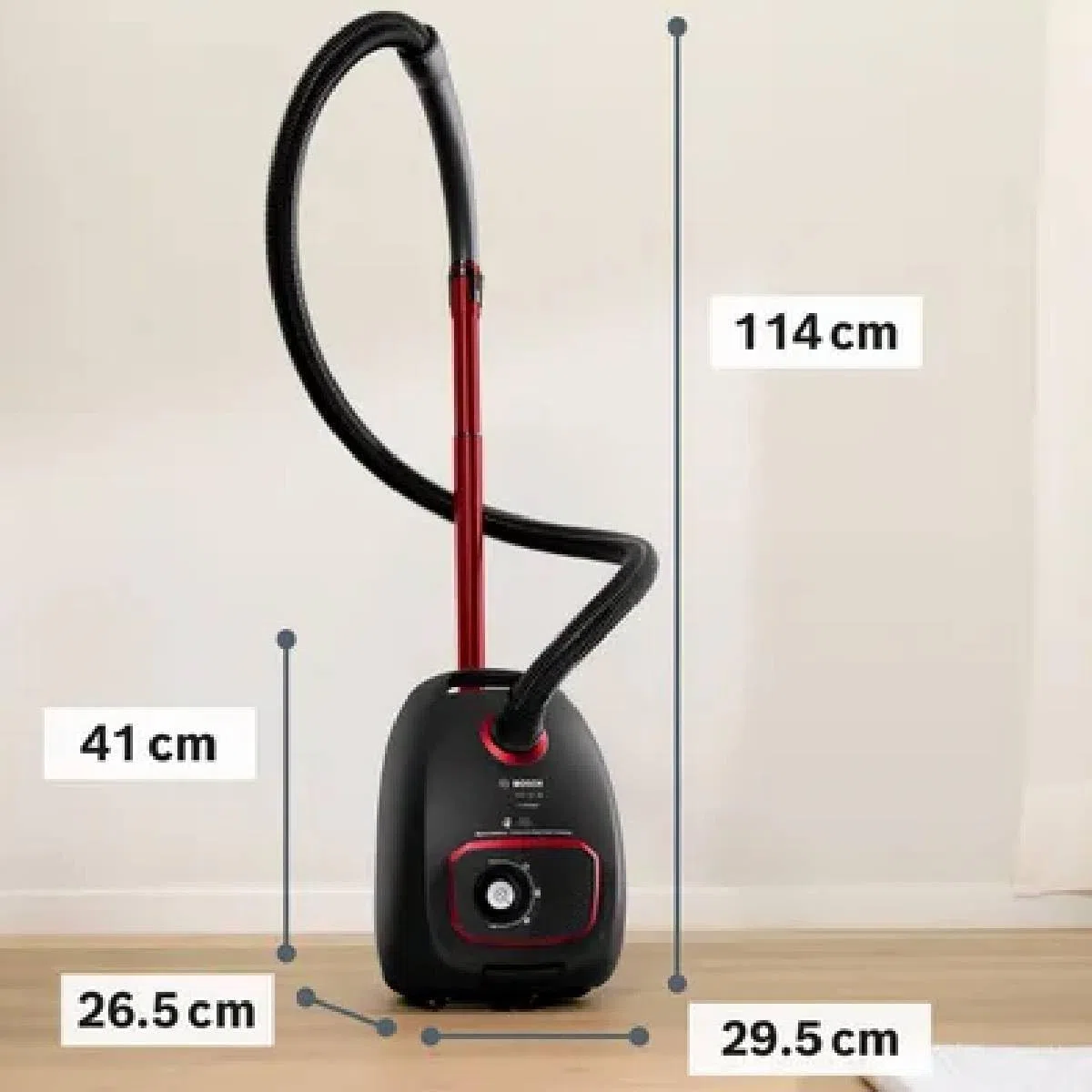 Bosch BGB41POW1 - Aspirapolvere con sacco, traino, 850 watt, nero