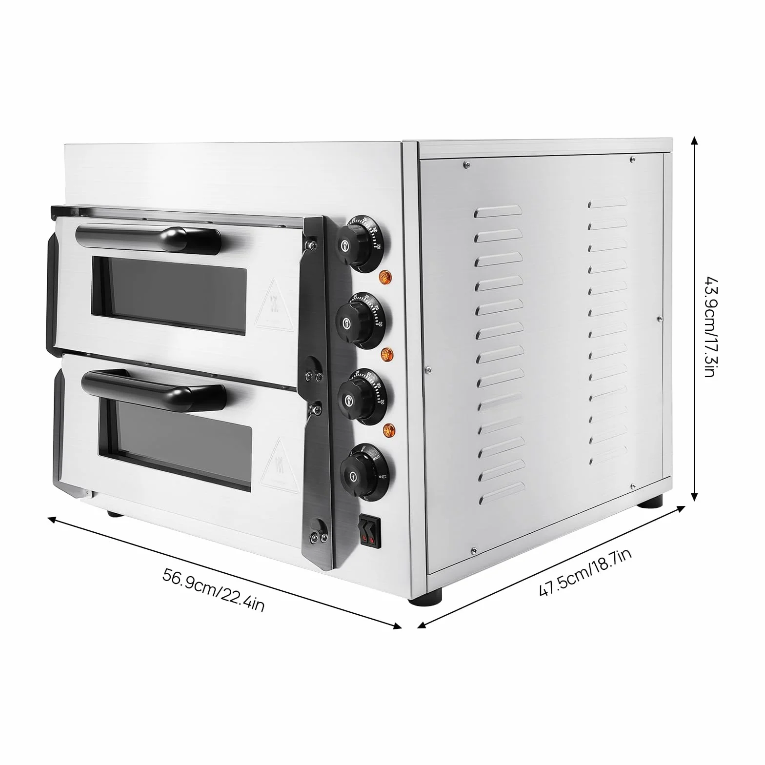 Forno elettrico per pizza 3000 W 2 piani forno per pizza commerciale in acciaio inox elettrico gastro forno in pietra forno elettrico per pizza pizza forno con guanti per ristoranti panifici
