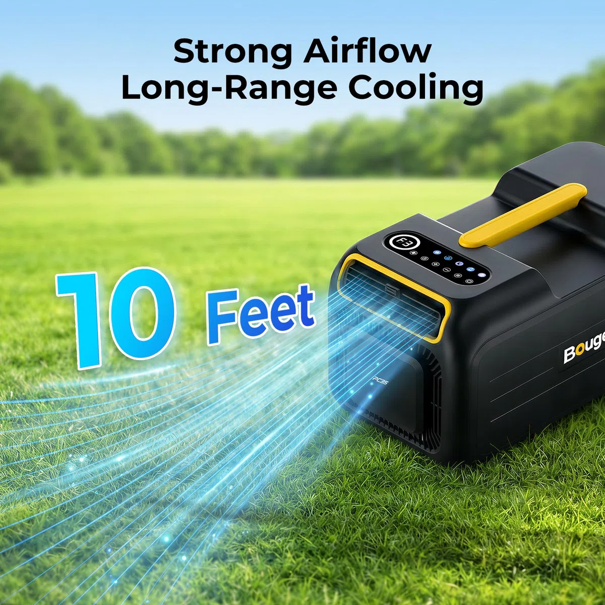 BougeRV PC35 Condizionatore Portatile, 3500 BTU Climatizzatore, 5 in 1 con App, Compatto, AC 100V-240V, Condizionatore da Campeggio per Camper, Tenda, Camion, Van