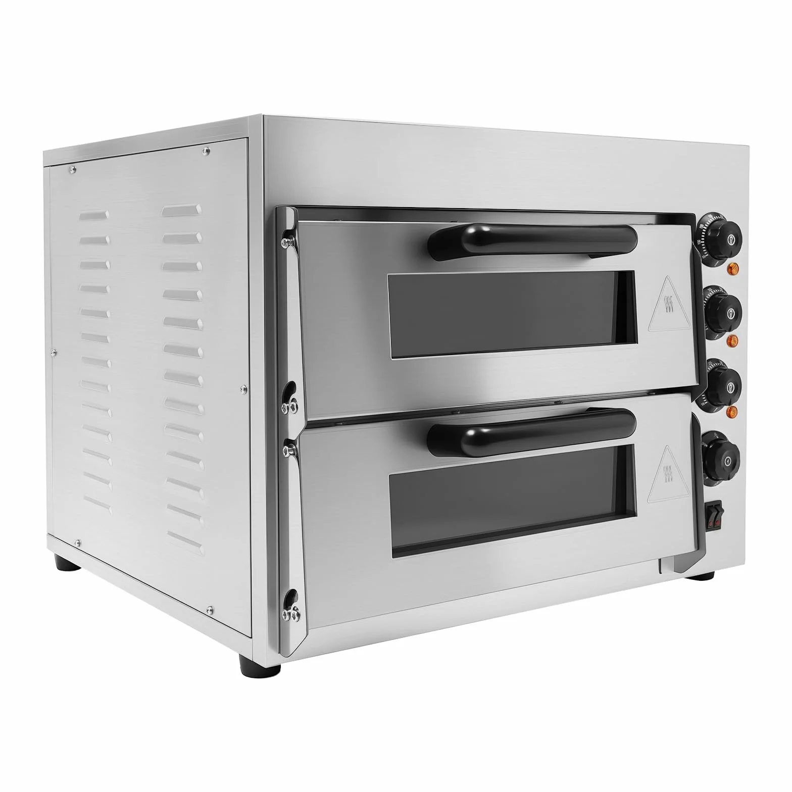 Forno elettrico per pizza 3000 W 2 piani forno per pizza commerciale in acciaio inox elettrico gastro forno in pietra forno elettrico per pizza pizza forno con guanti per ristoranti panifici