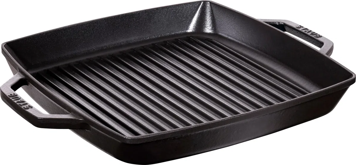 Staub 40511-783-0 Grill Pans Bistecchiera Rettangolare con Due Manici, 33 x 33 cm