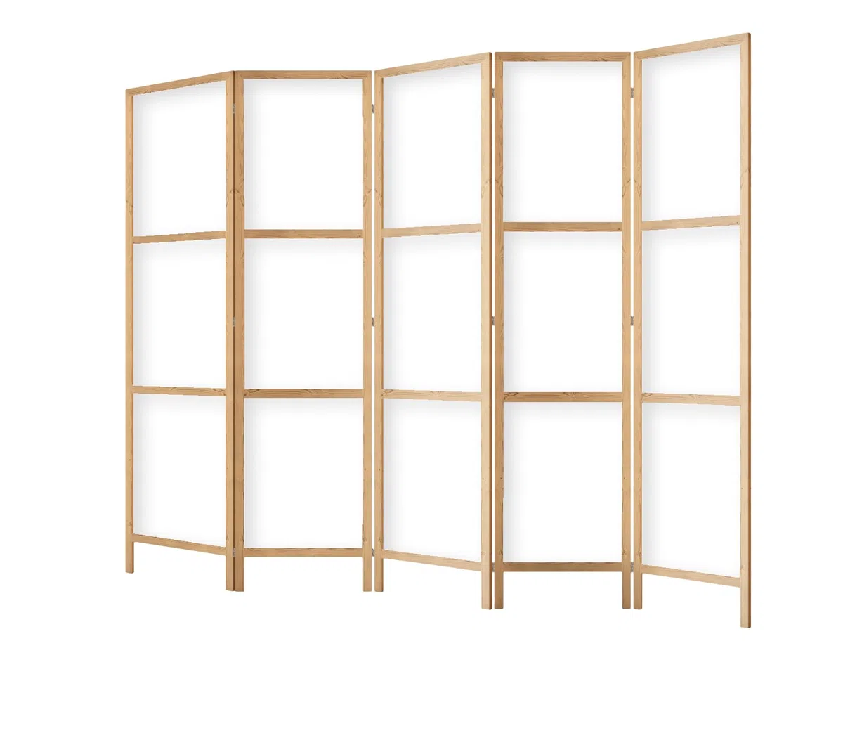 Paravento divisorio in legno 225x172 cm, 5 pezzi, unilaterale, in stile orientale