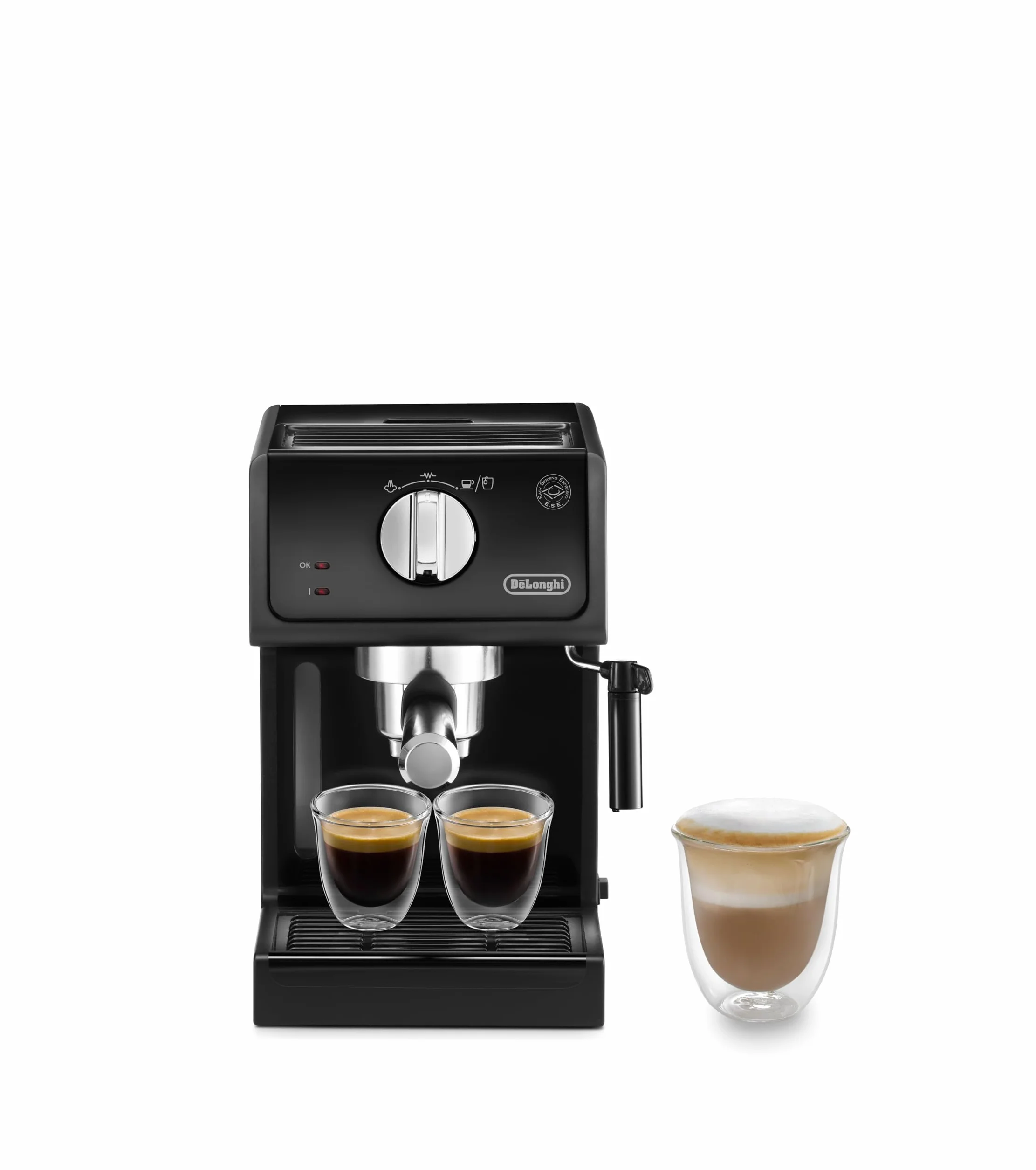 De'Longhi ECP31.21 Macchina da Caffè Espresso Manuale e Cappuccino, Caffè in Polvere o in Cialde E.S.E., 1100 W, Nero
