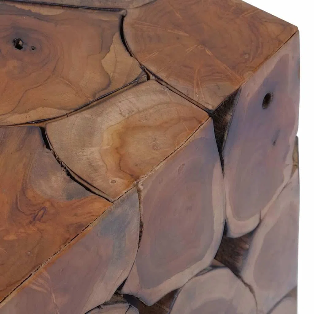 Generico Sgabello in Legno Massello di Teak,Marrone,13.65kg,243472