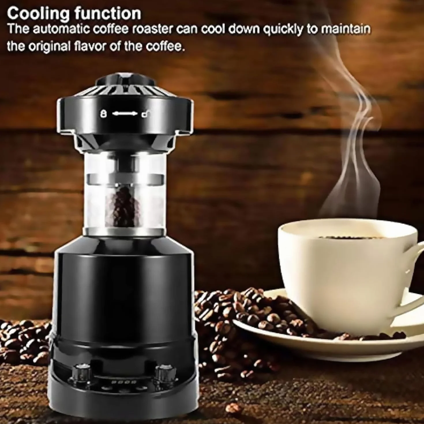 Tostatrice elettrica per Chicchi di caffè, tostatrice Automatica per caffè ad Aria, Regolazione dell'Aria Fredda/Calda, velocità del Vento Regolabile