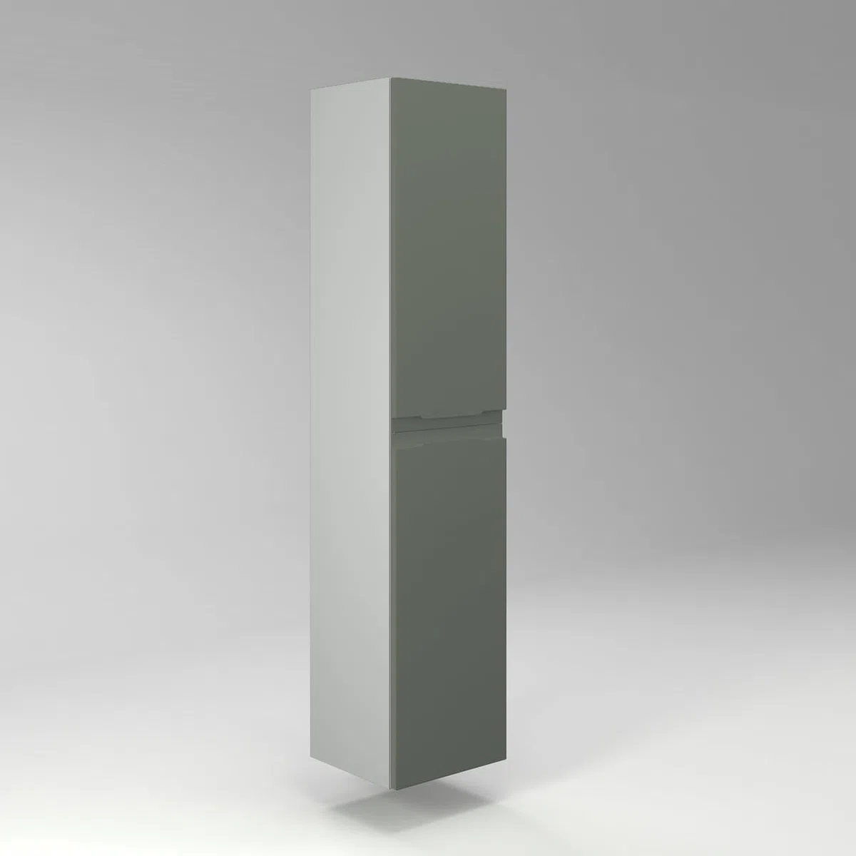 Diventa Modello Diva Star, Colonna Bagno sospesa con 2 ante e 4 ripiani spaziosi, colore verde e grigio