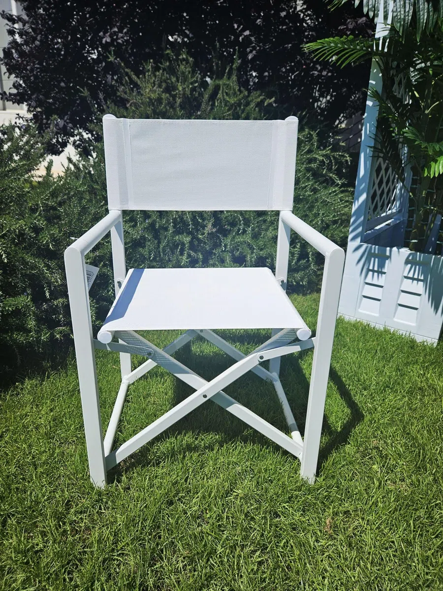 XONE Coppia Sedie Regista Pieghevole Allen Deluxe Bianco | Poltrone Regista in Alluminio, 2 Pezzi
