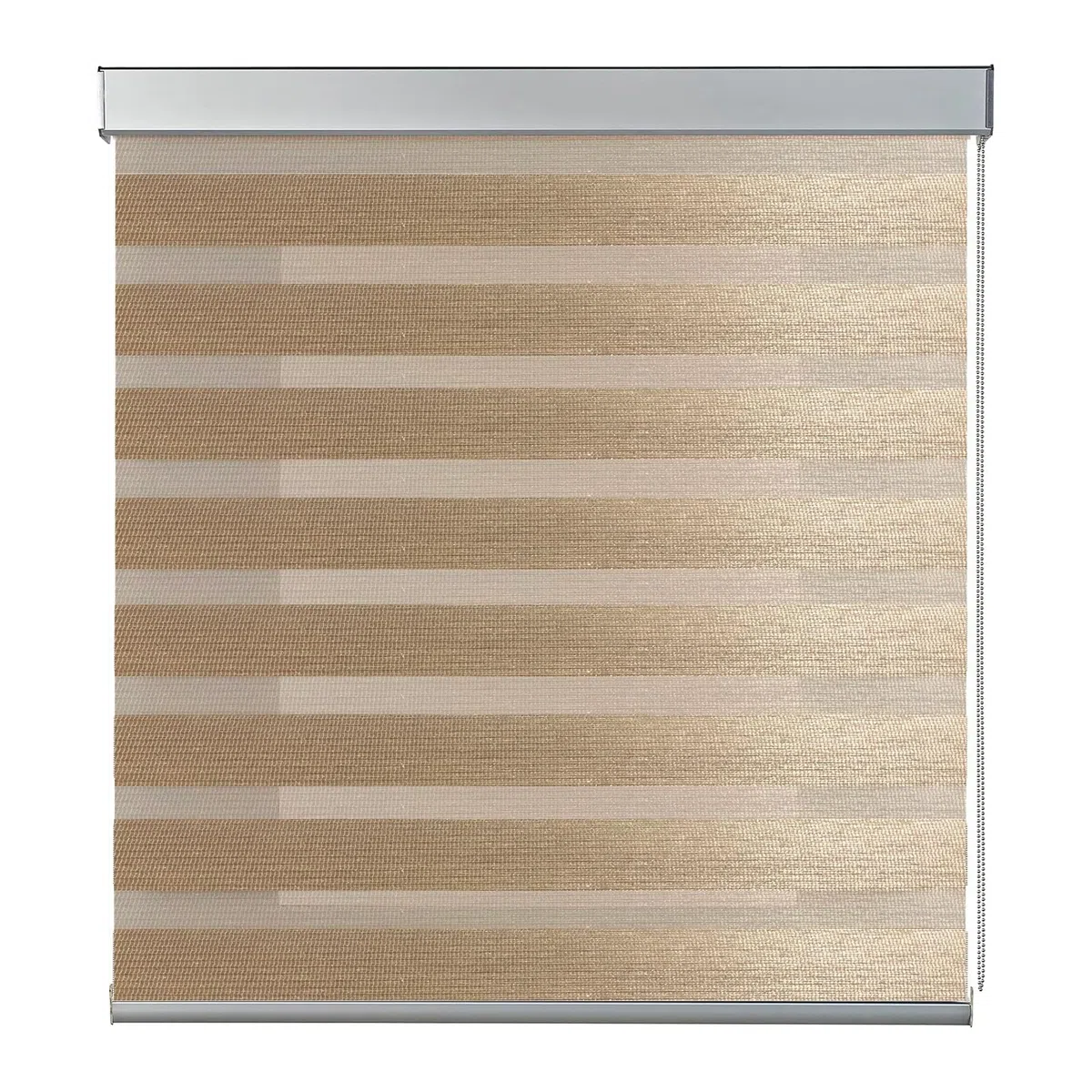 PARAMAISON Tenda a Rullo con Cassonetto per Interni Giorno e Notte, Struttura in Alluminio, Catenella, Tenda Doppia Posizione e Luminosità Variabile | 240x300 Tortora/Acciaio