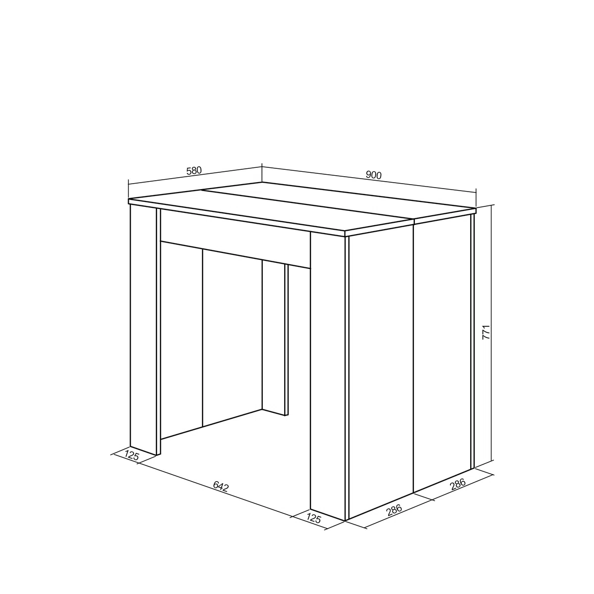 Skraut Home | Consolle allungabile | Tavolo consolle allungabile | 140 | Per 6 persone | Tavolo da pranzo | Stile moderno | Rovere
