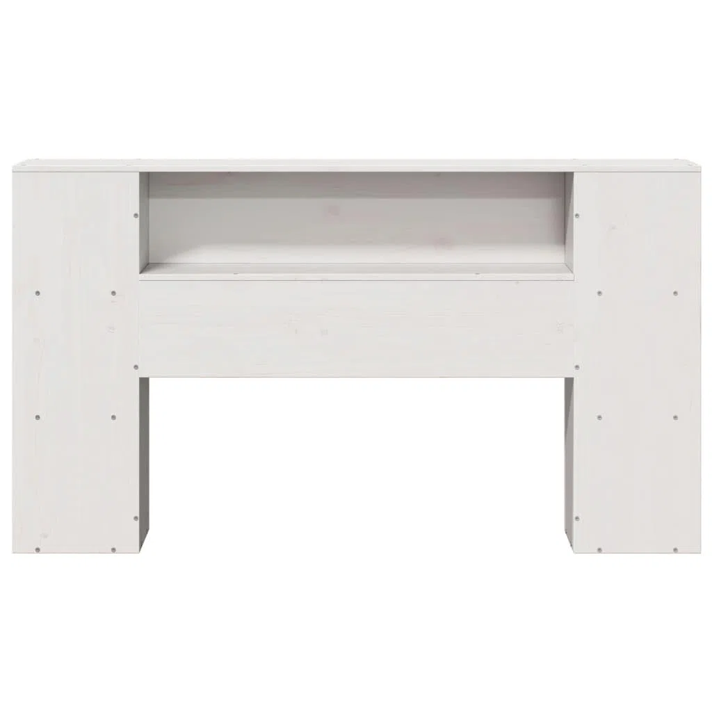 vidaXL Testiera con Ripiani Bianca 160 cm in Legno Massello di Pino, Testata Letto, testiera in Legno massello, testiera con Scomparti