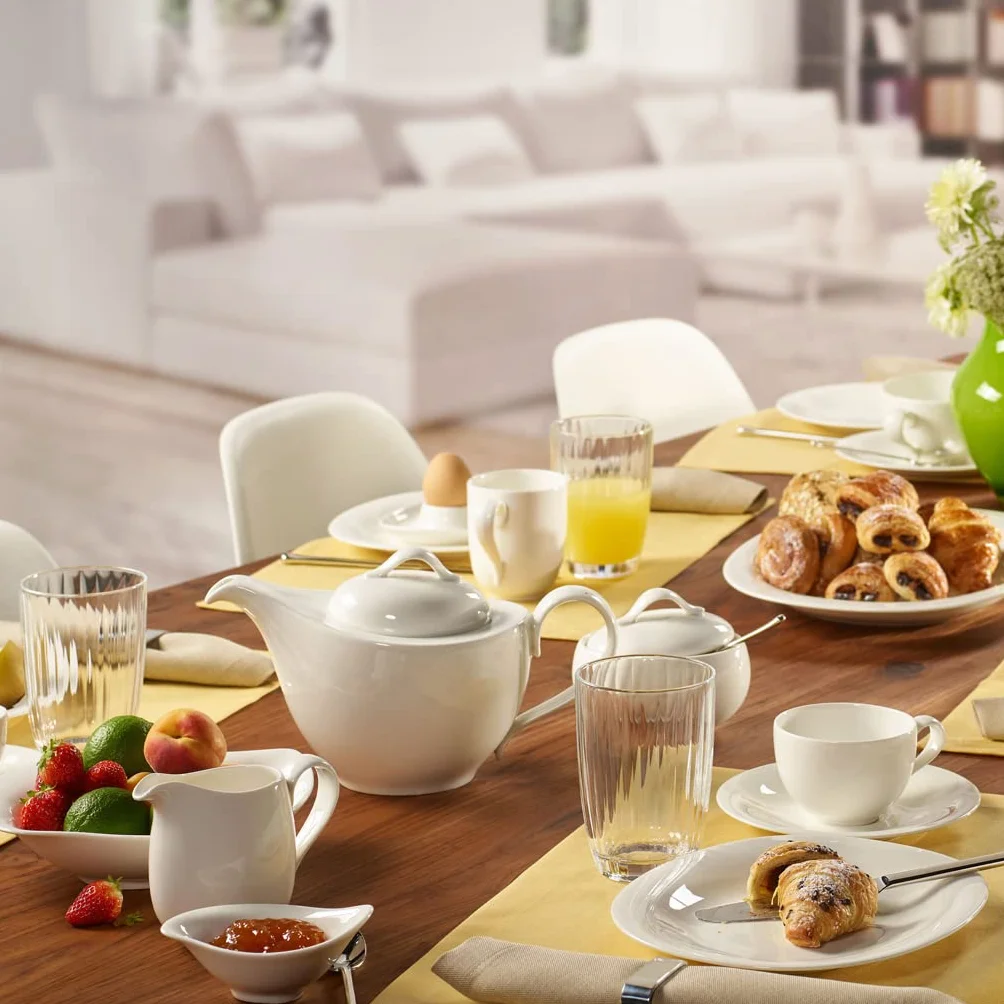 Villeroy & Boch New Cottage Basic Teiera, 1,2 L, Porcellana Premium, Bianco