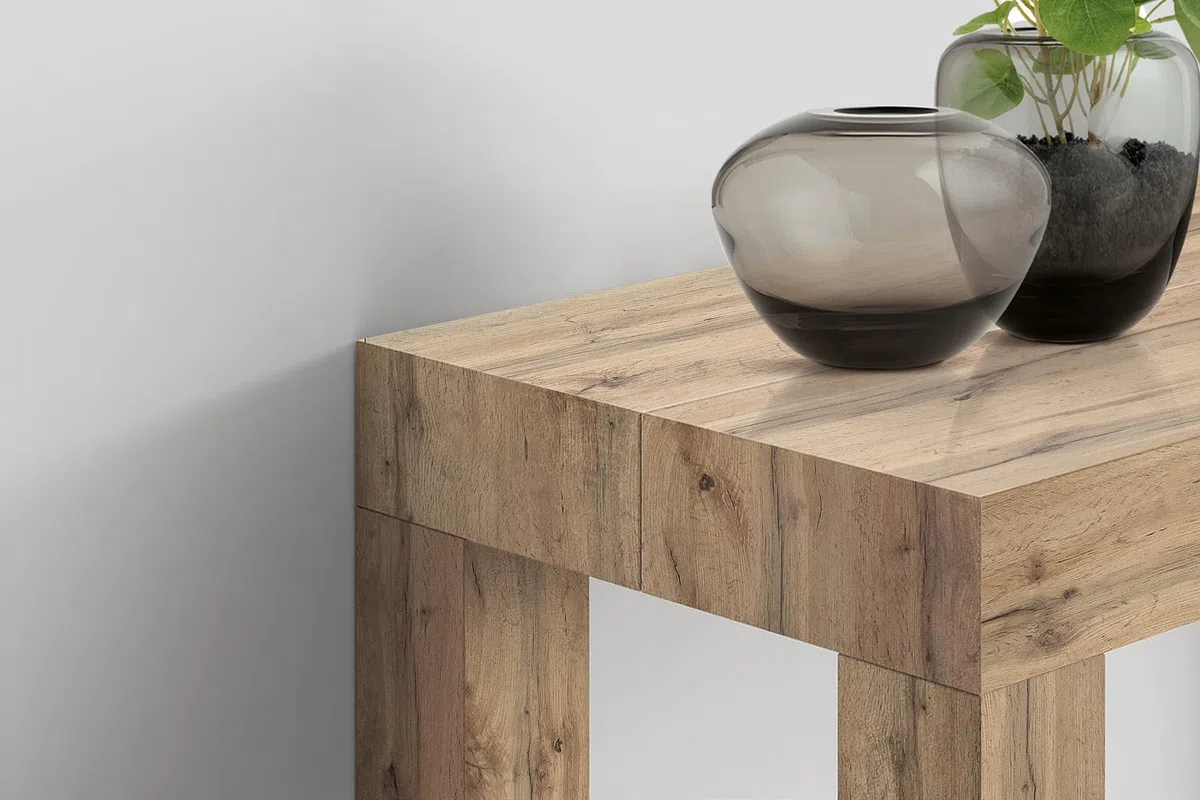 PAZZO DESIGN Tavolo Consolle Allungabile Doris, Rovere Rustico, Fino A 12 Posti, Cucina, Salvaspazio, Made in Italy, Da 45 A 300 Cm - id_1876