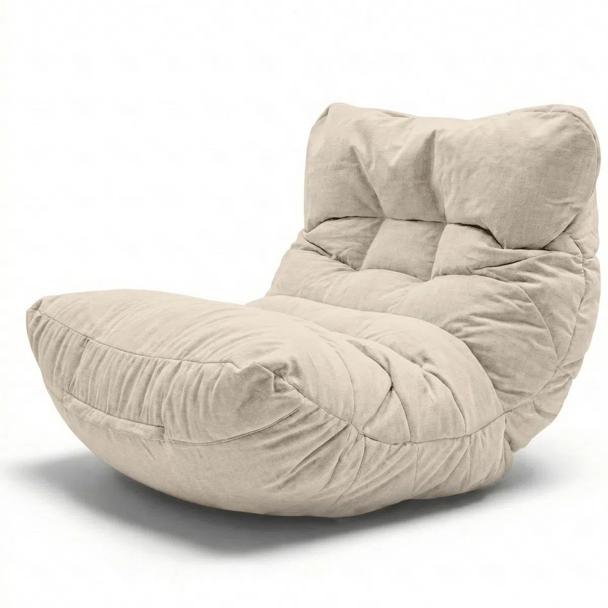 Aiire Pouf Poltrona Sacco di Design - Puff per Sedersi in Cotone con Imbottitura Inclusa - Bean Bag Chair per Salotto, Camera da Letto o Lettura - Pouffe Moderno Beige