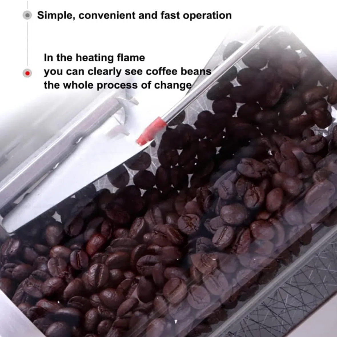 Tostatrice per caffè da 1200 W, tostatrice per chicchi di caffè, tostatrice per chicchi di caffè a tamburo da 500 g, torrefazione professionale per chicchi di caffè per ristorante