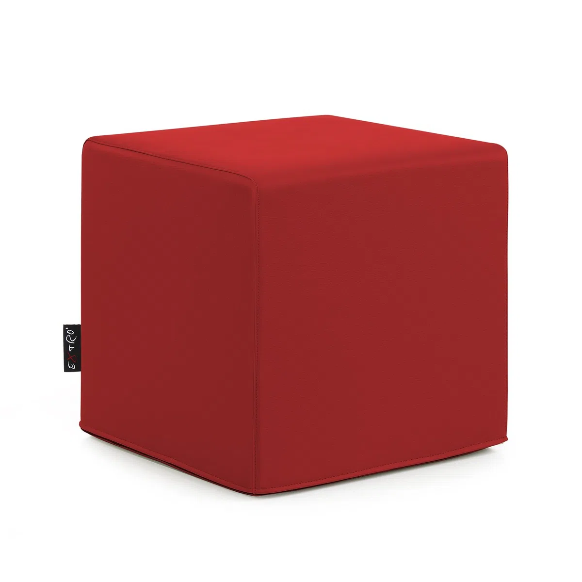 CUBO POUF ECOPELLE ROSSO MIS. 45X45 H.45 SFODERABILE SFODERABILI STRUTTURA INTERNA IN POLIURETANO ESPANSO DA SEDUTA