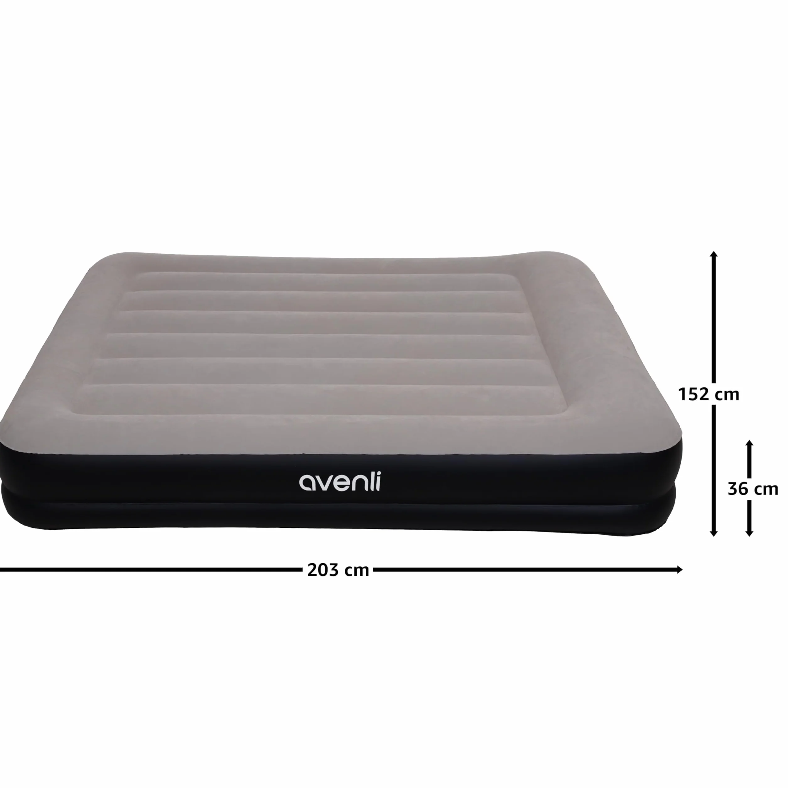 AVENLI Materasso gonfiabile autogonfiabile Queen-Size 203x152x36 cm, 2 persone, I-Beam, autogonfiabile, fino a 300 kg, grigio, campeggio letto ospiti outdoor