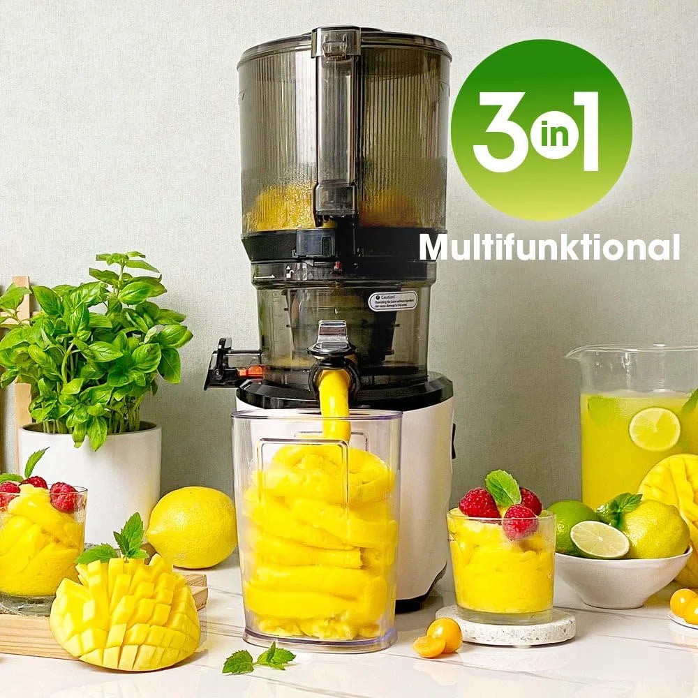 Kuvings Slow Juicer AUTO10S Premium – Spremiagrumi frutta e verdura Vincitore del test 3 l, facile da pulire, senza BPA, extra silenzioso, 200 W, L 15 anni di garanzia (nero opaco)