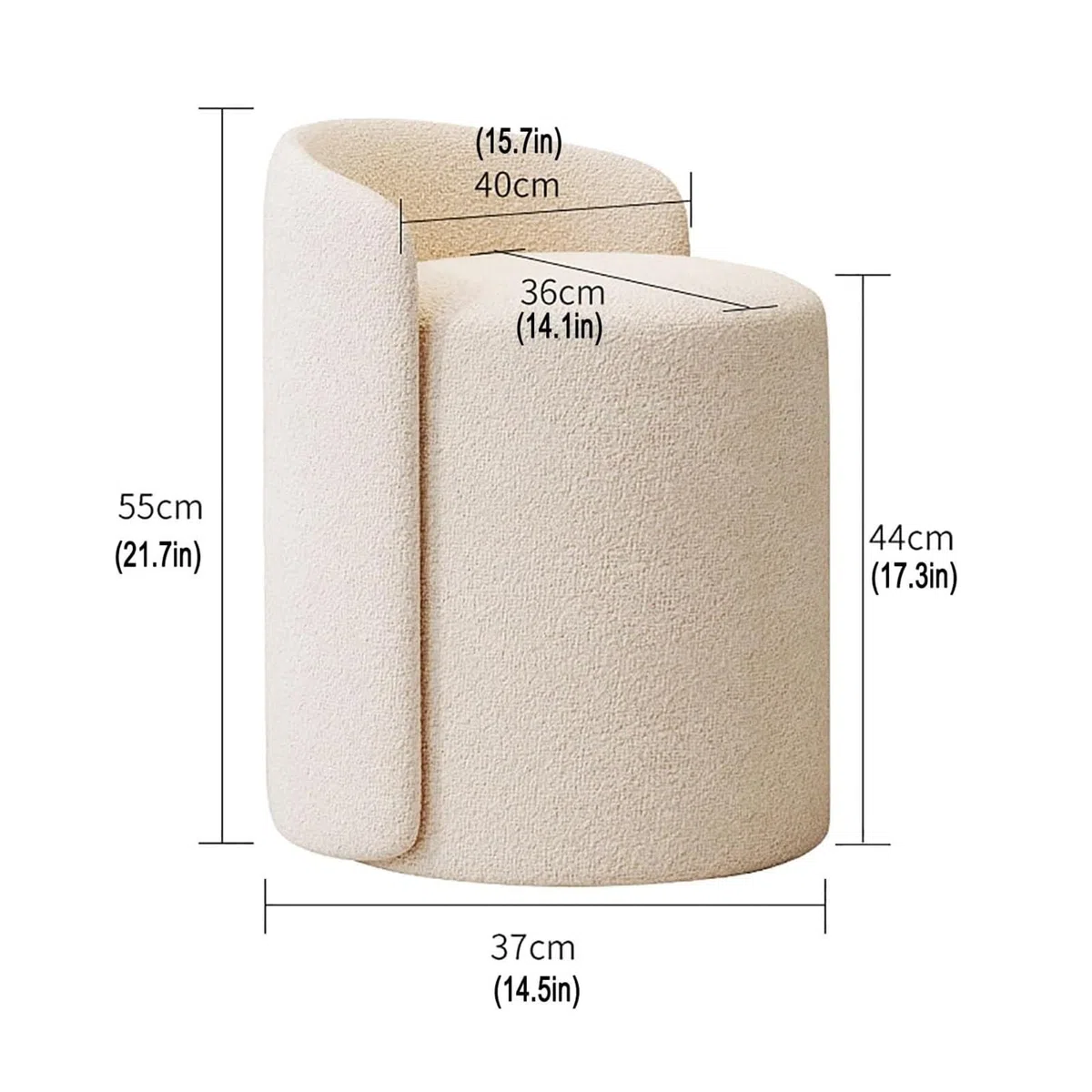 Comodo Sgabello Da Toeletta Con Schienale, Pouf Basso Rotondo In Pelle, Sedia Da Trucco Girevole In Pelle, Sgabello Da Toeletta Imbottito In PU, Poggiapiedi, Sedia Rotonda Da Toeletta, Adatto Per Sogg
