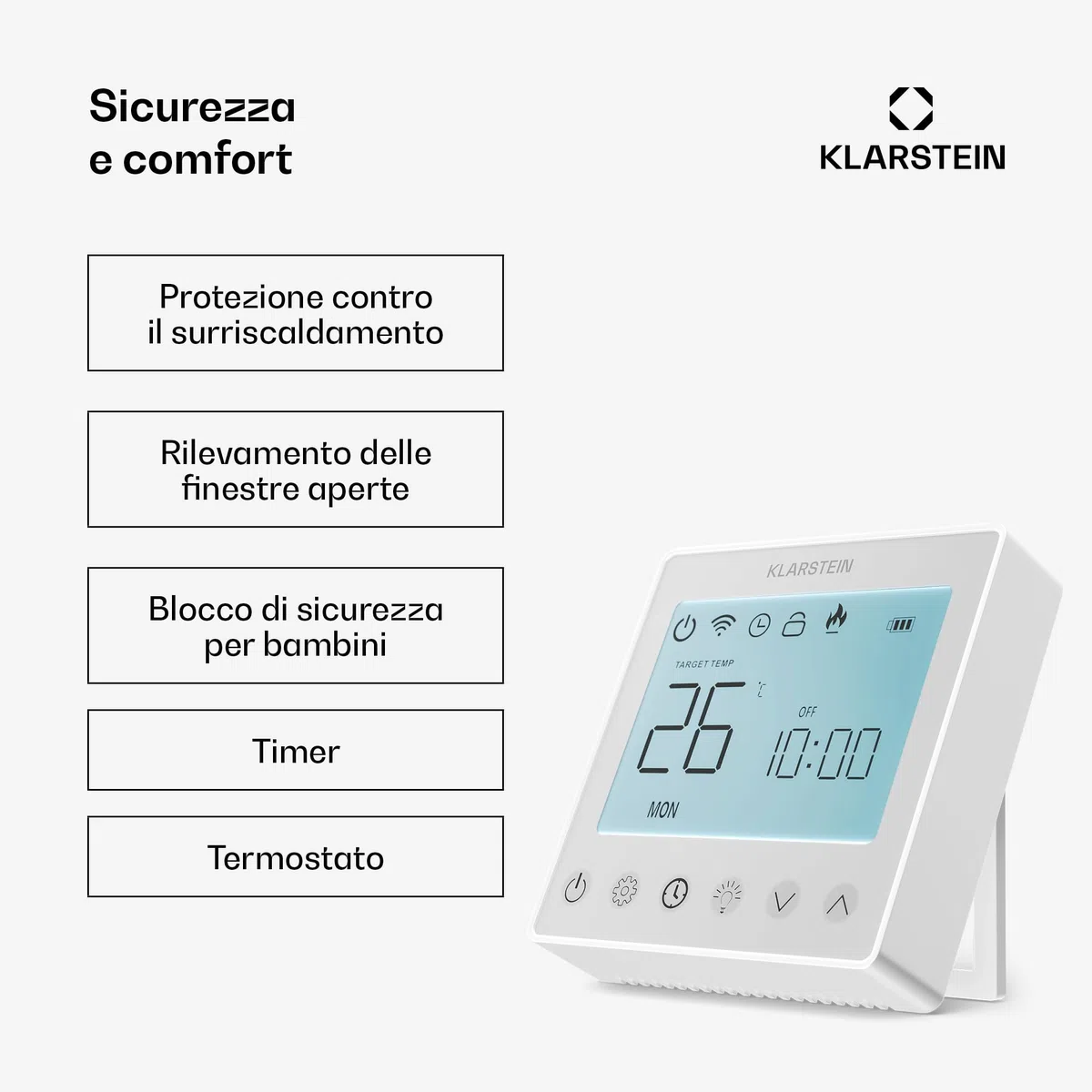 Klarstein Pannelli Radianti Infrarossi 360W – Parete o Soffitto, WiFi, Termostato, Timer, IP44, Blocco Bambini, Design Moderno, Riscaldamento 10m², Telecomando, Alluminio