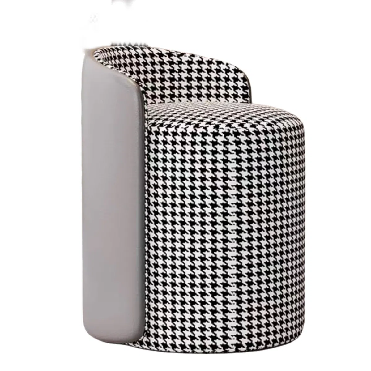 Comodo Sgabello Da Toeletta Con Schienale, Pouf Basso Rotondo In Pelle, Sedia Da Trucco Girevole In Pelle, Sgabello Da Toeletta Imbottito In PU, Poggiapiedi, Sedia Rotonda Da Toeletta, Adatto Per Sogg