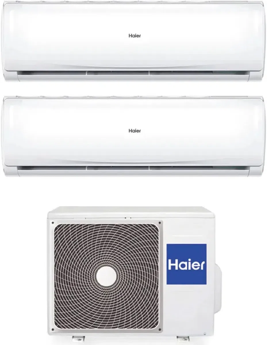 Haier Trendy - Climatizzatore Dual Split, 12000 + 12000 Btu, A++/A+, R32, Wifi Inverter