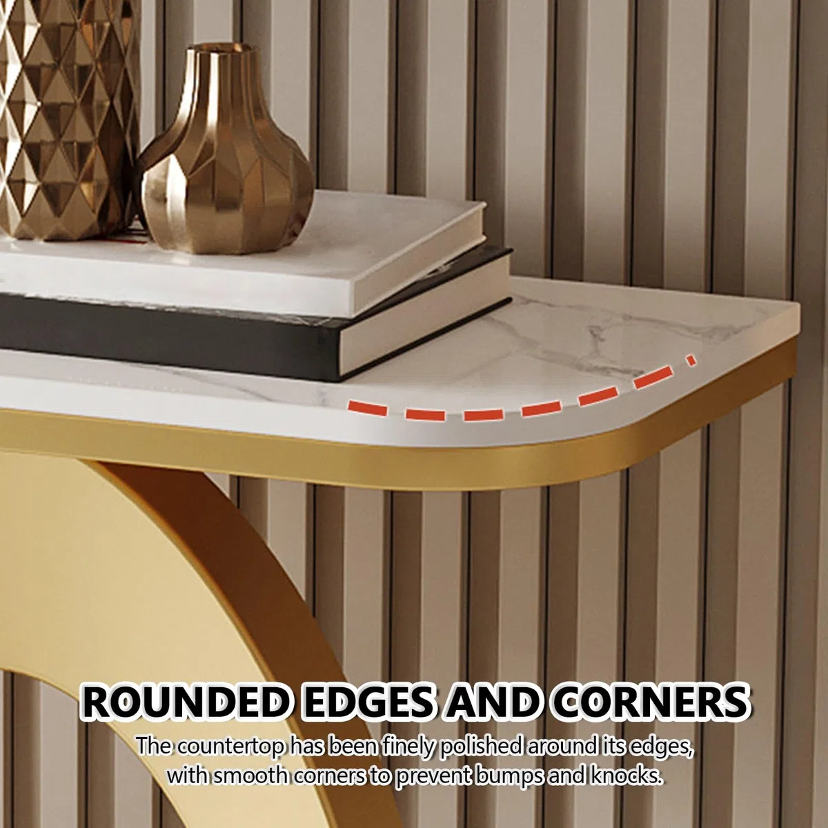 Moderno consolle ingresso, Pietra sinterizzata consolle dietro divano, Corridoio Decorativo tavolo ingresso, Soggiorno tavolo consolle, Supporto in acciaio al carbonio.(Off-white+White,60*30*75cm)