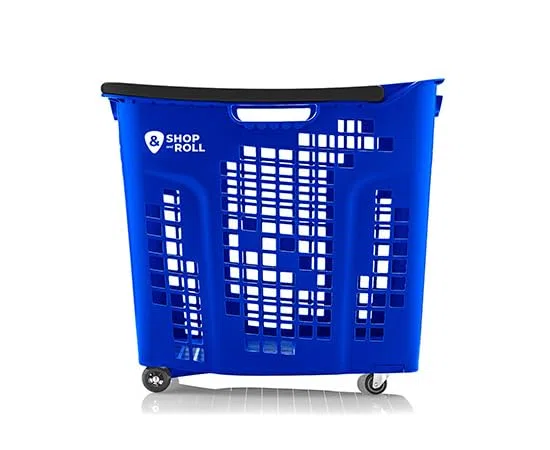 BALSAT Carrello della spesa Carrello per negozi e supermercati Vari Modelli Grande Capacità 91 litri (Blu)